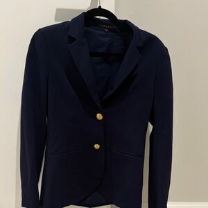 Theory Navy Blazer with Gold Accents